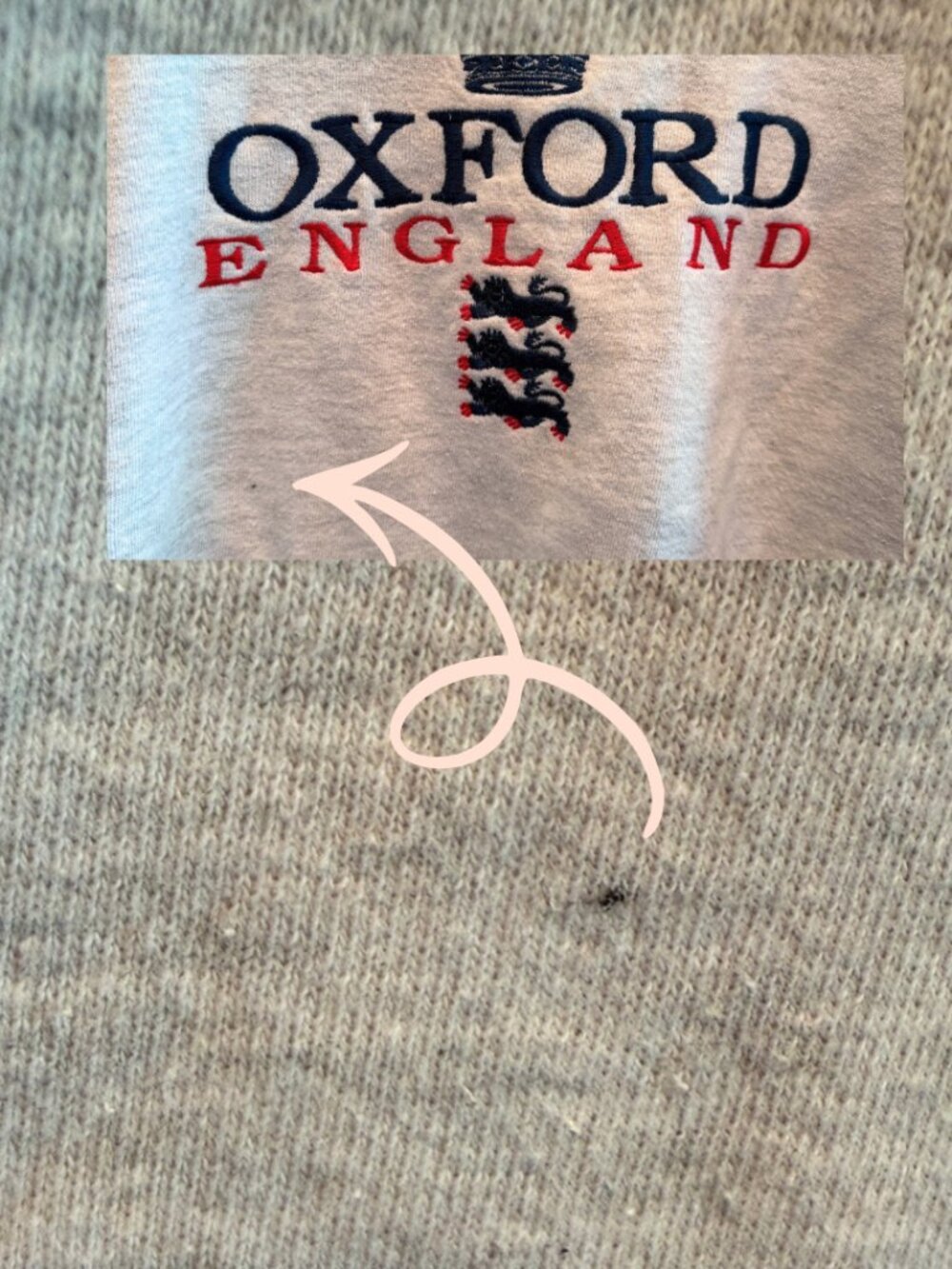 Vintage Oxford England Hanes 1980s Sweatshirt - Size Large, Grey - Picture 6 of 6